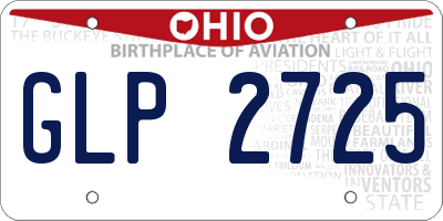 OH license plate GLP2725