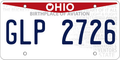OH license plate GLP2726