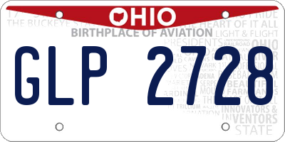 OH license plate GLP2728