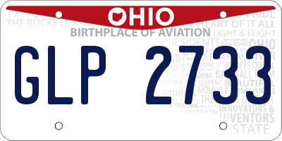 OH license plate GLP2733