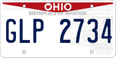 OH license plate GLP2734