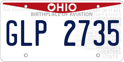 OH license plate GLP2735