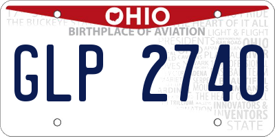 OH license plate GLP2740