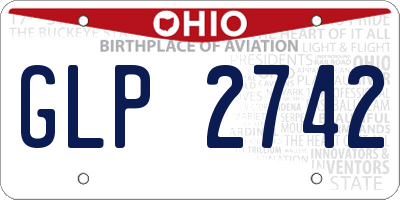 OH license plate GLP2742