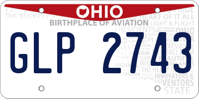 OH license plate GLP2743