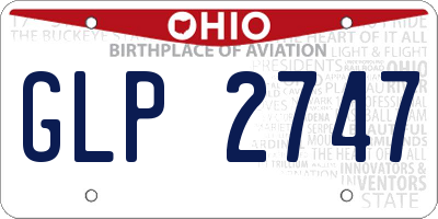 OH license plate GLP2747