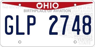 OH license plate GLP2748