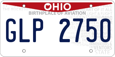 OH license plate GLP2750