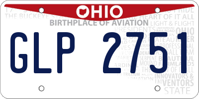 OH license plate GLP2751