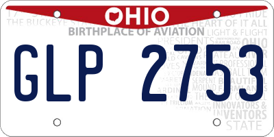 OH license plate GLP2753