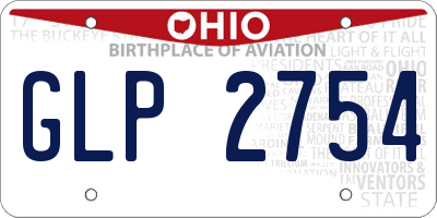 OH license plate GLP2754
