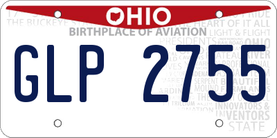 OH license plate GLP2755