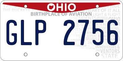 OH license plate GLP2756