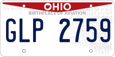 OH license plate GLP2759