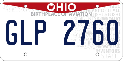 OH license plate GLP2760