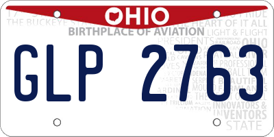 OH license plate GLP2763