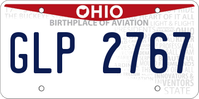 OH license plate GLP2767