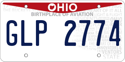 OH license plate GLP2774