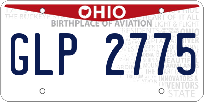 OH license plate GLP2775