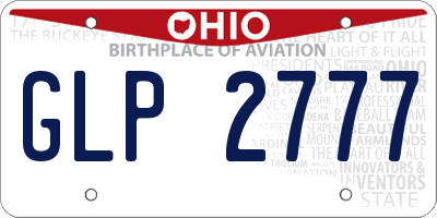 OH license plate GLP2777