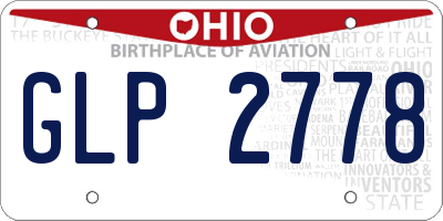OH license plate GLP2778