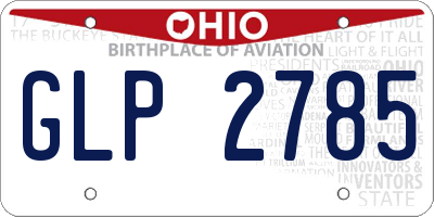 OH license plate GLP2785