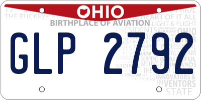 OH license plate GLP2792
