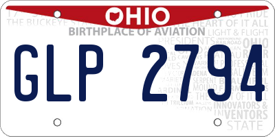 OH license plate GLP2794