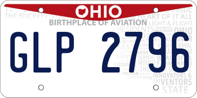 OH license plate GLP2796
