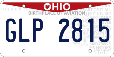 OH license plate GLP2815