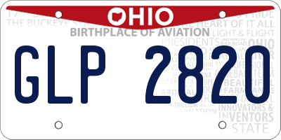 OH license plate GLP2820