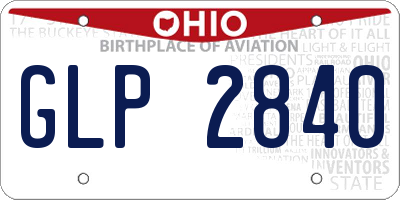 OH license plate GLP2840