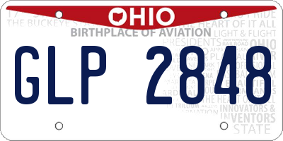 OH license plate GLP2848