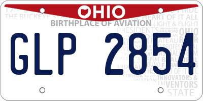 OH license plate GLP2854