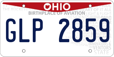 OH license plate GLP2859