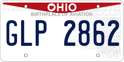OH license plate GLP2862