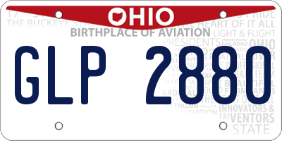 OH license plate GLP2880