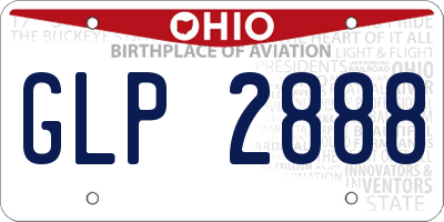 OH license plate GLP2888