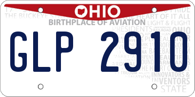 OH license plate GLP2910