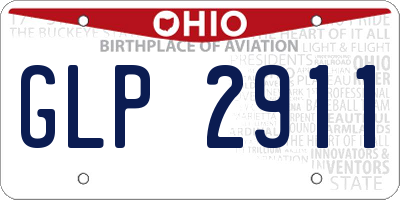OH license plate GLP2911