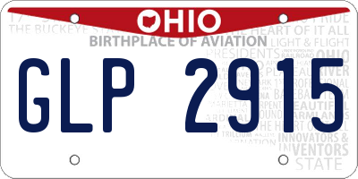 OH license plate GLP2915