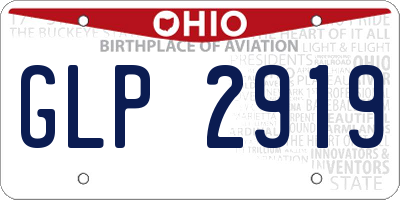OH license plate GLP2919