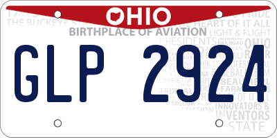 OH license plate GLP2924