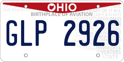 OH license plate GLP2926