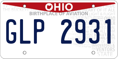OH license plate GLP2931