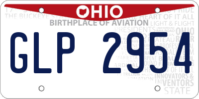 OH license plate GLP2954