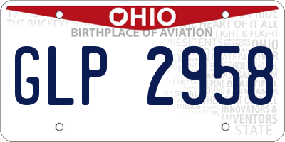 OH license plate GLP2958