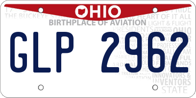 OH license plate GLP2962