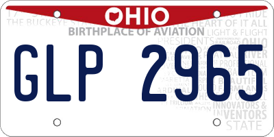 OH license plate GLP2965