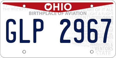 OH license plate GLP2967